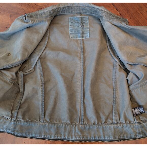 Zadig & Voltaire Klara Asymmetrical Green Cotton Military Jacket Womens Medium - Picture 12 of 13